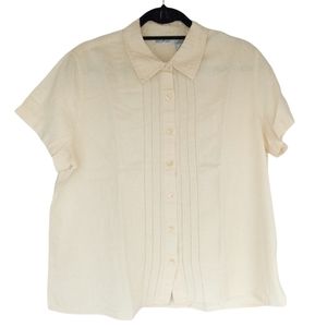 Vintage White Stag Button Up Spring Yellow Blouse